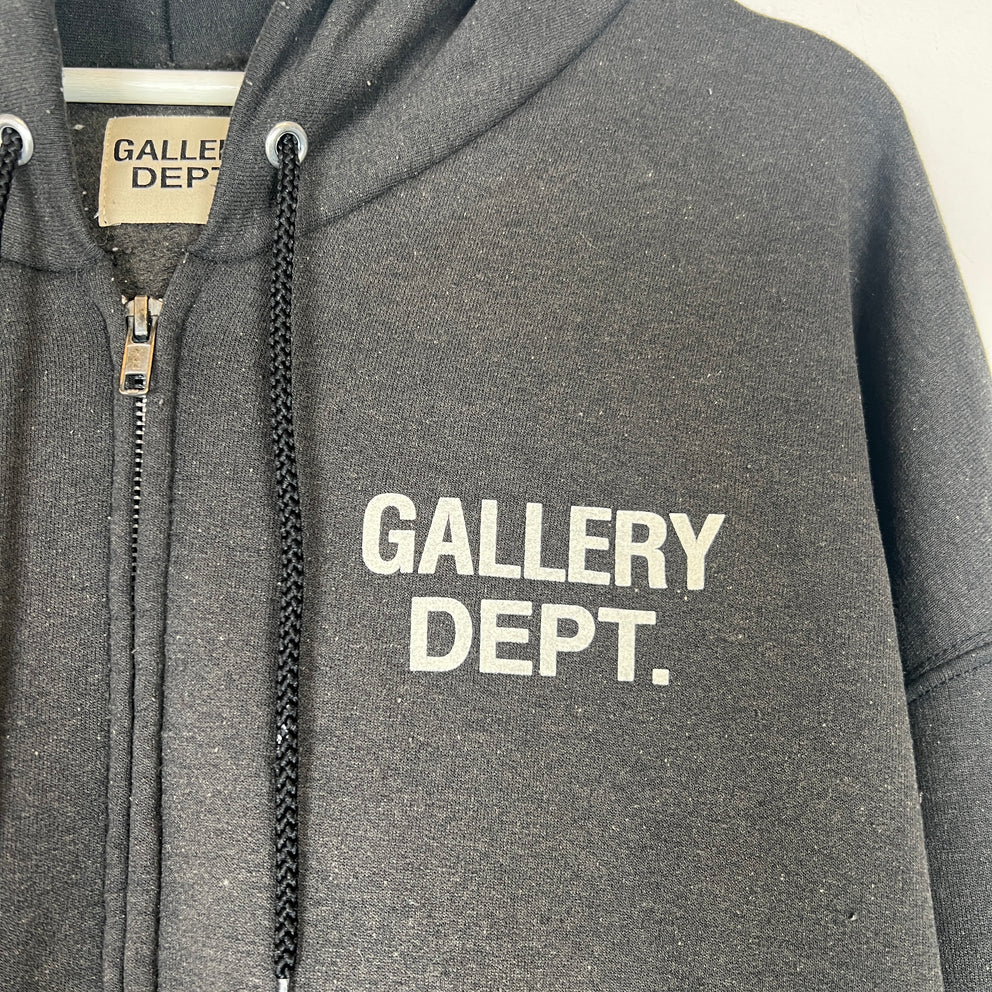 Gallery Dept Grey Vintage Zip-Up Hoodie Size XXL
