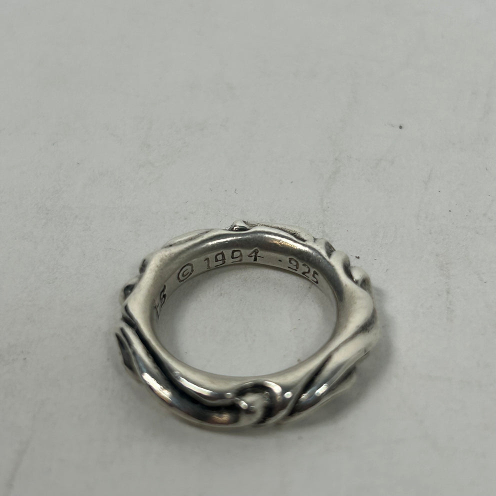 Chrome Hearts Silver Scroll Ring Size 6