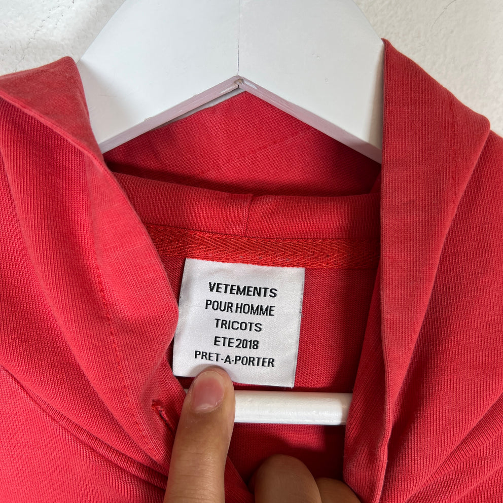 Vetements Red Graffiti Logo Hoodie Size XS