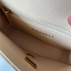 Chanel Beige Caviar Quilted Mini Sweetheart Crush Flap Bag