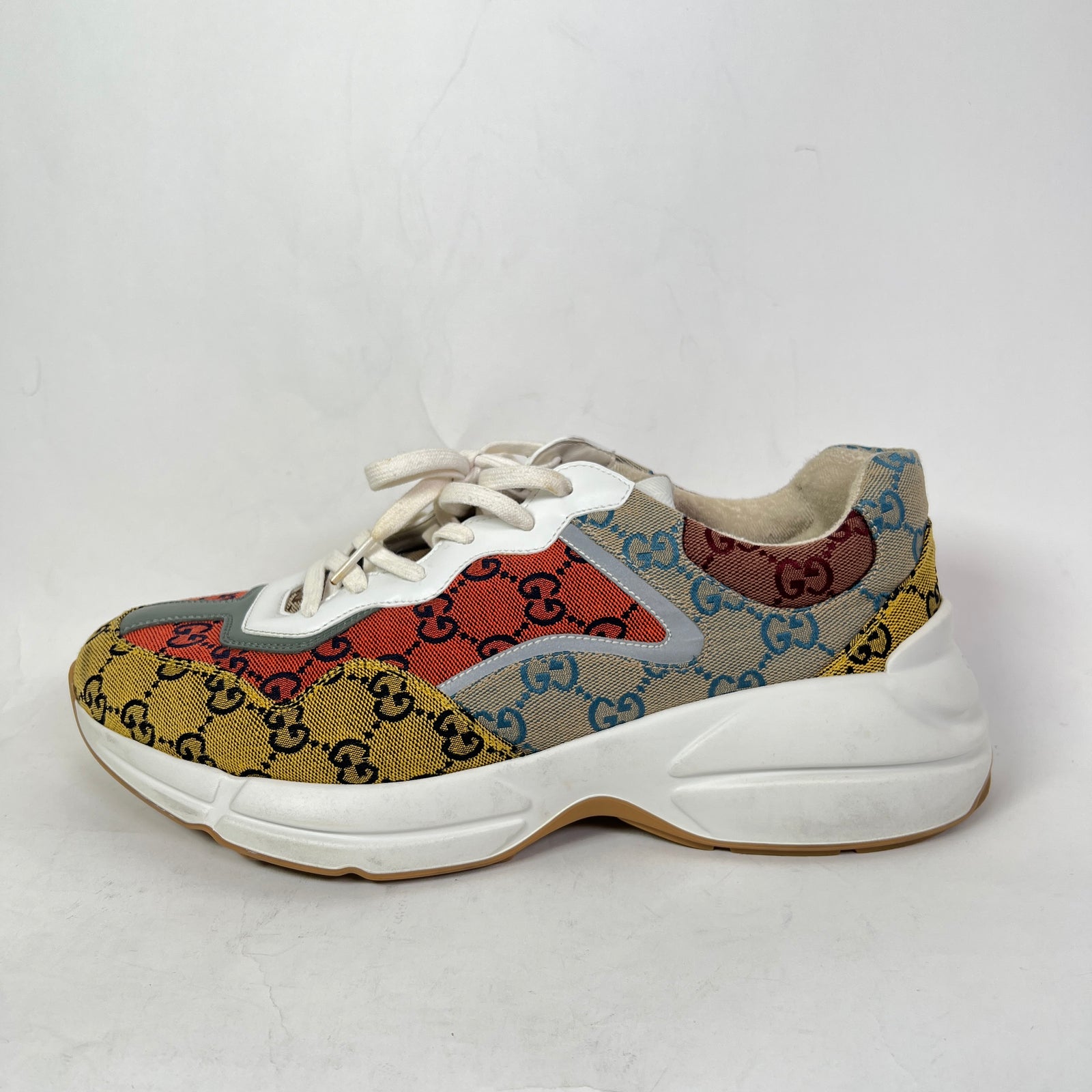 Gucci Multi Orange GG Rhyton Sneaker Size GG 10.5