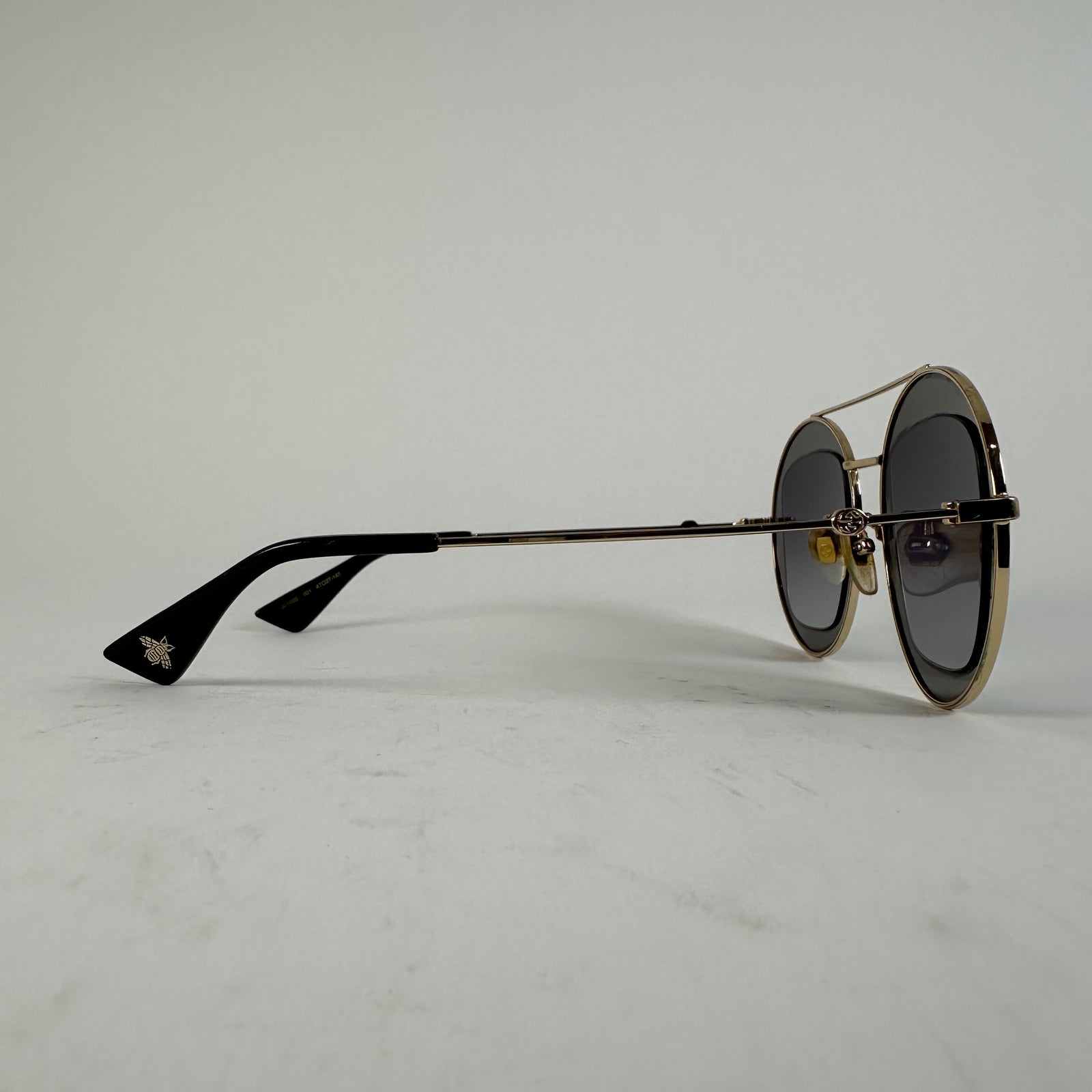 Gucci Gold Frame Circle Lense Glasses
