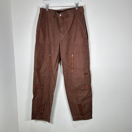 Stussy Brown Multi-Zip Cargo Pants Size 34