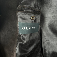 Gucci Brown Suede Leather Over Coat Size 50it