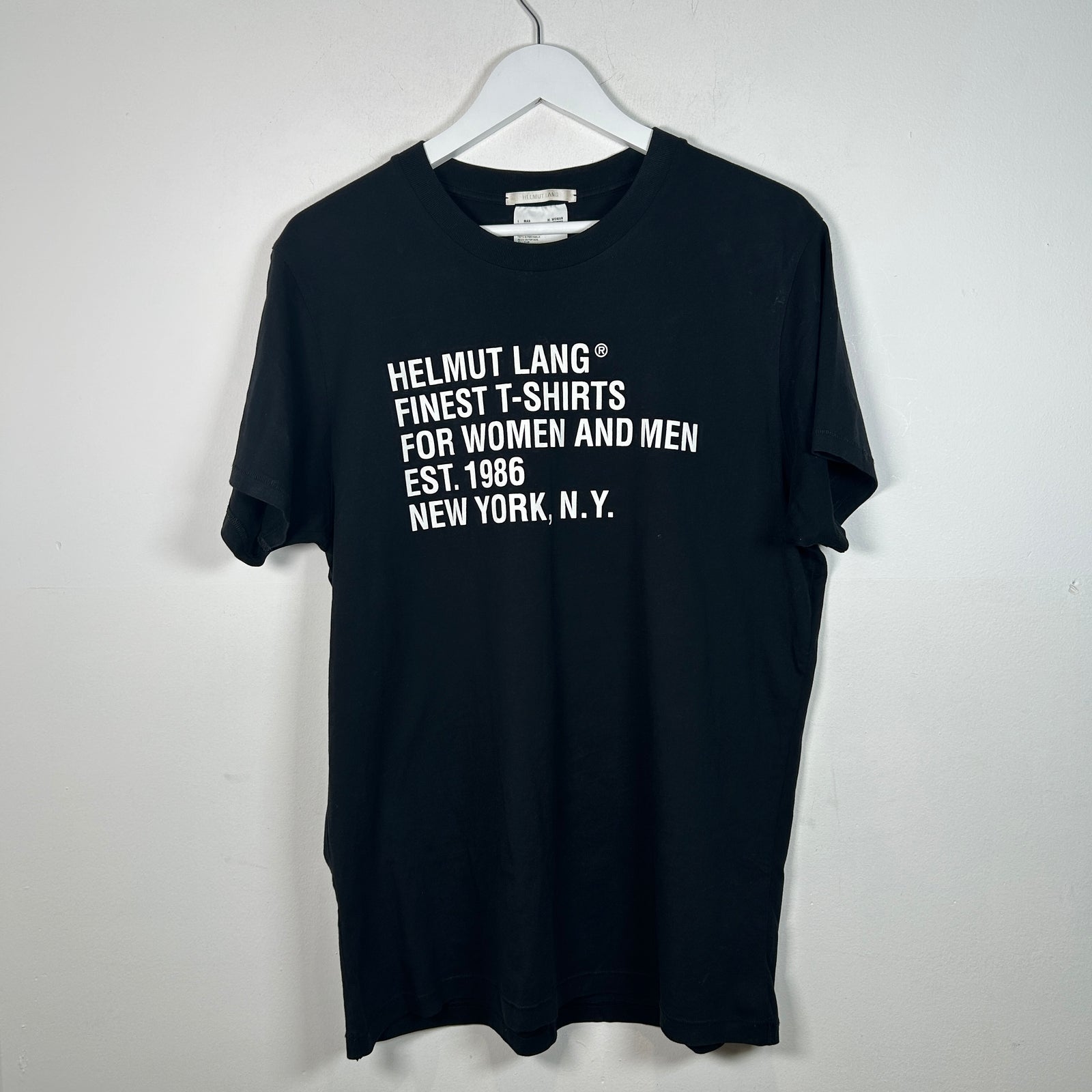 Helmut Lang 'Finest' Black Graphic T-Shirt Size L