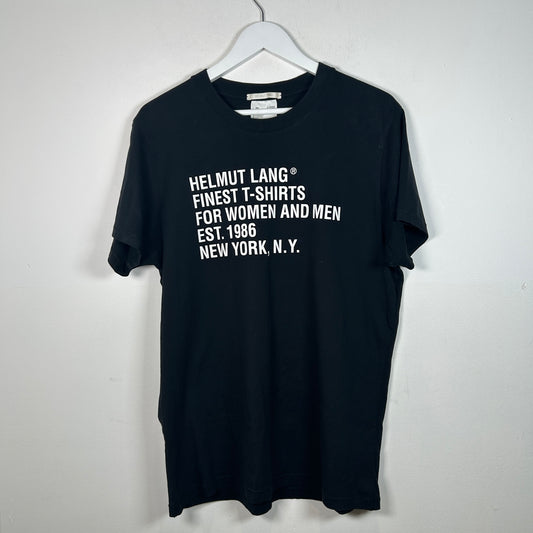 Helmut Lang 'Finest' Black Graphic T-Shirt Size L