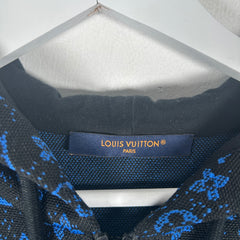 Louis Vuitton Blue/Black Monogram Zip Up Hoodie Size S