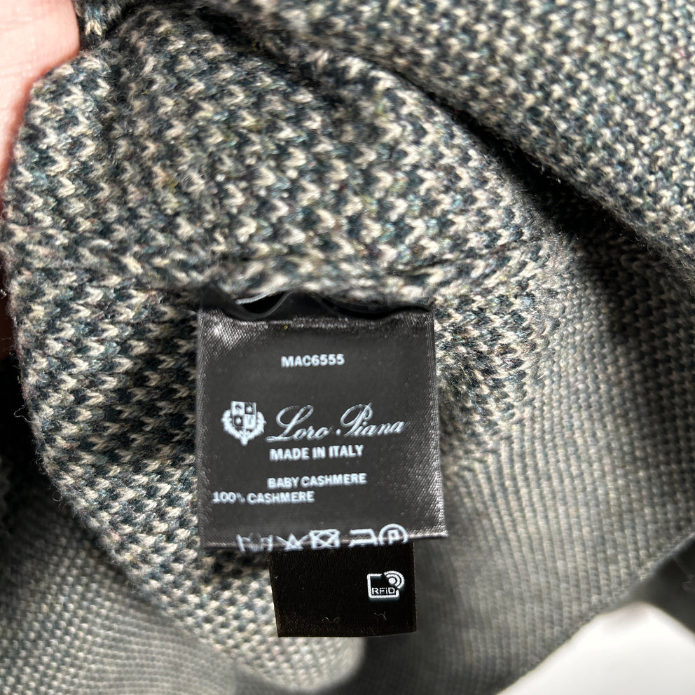 Loro Piana Gray/Green Knit Baby Cashmere Sweater Size 56