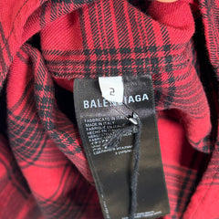 Balenciaga Hooded Distressed Flannel Size 2