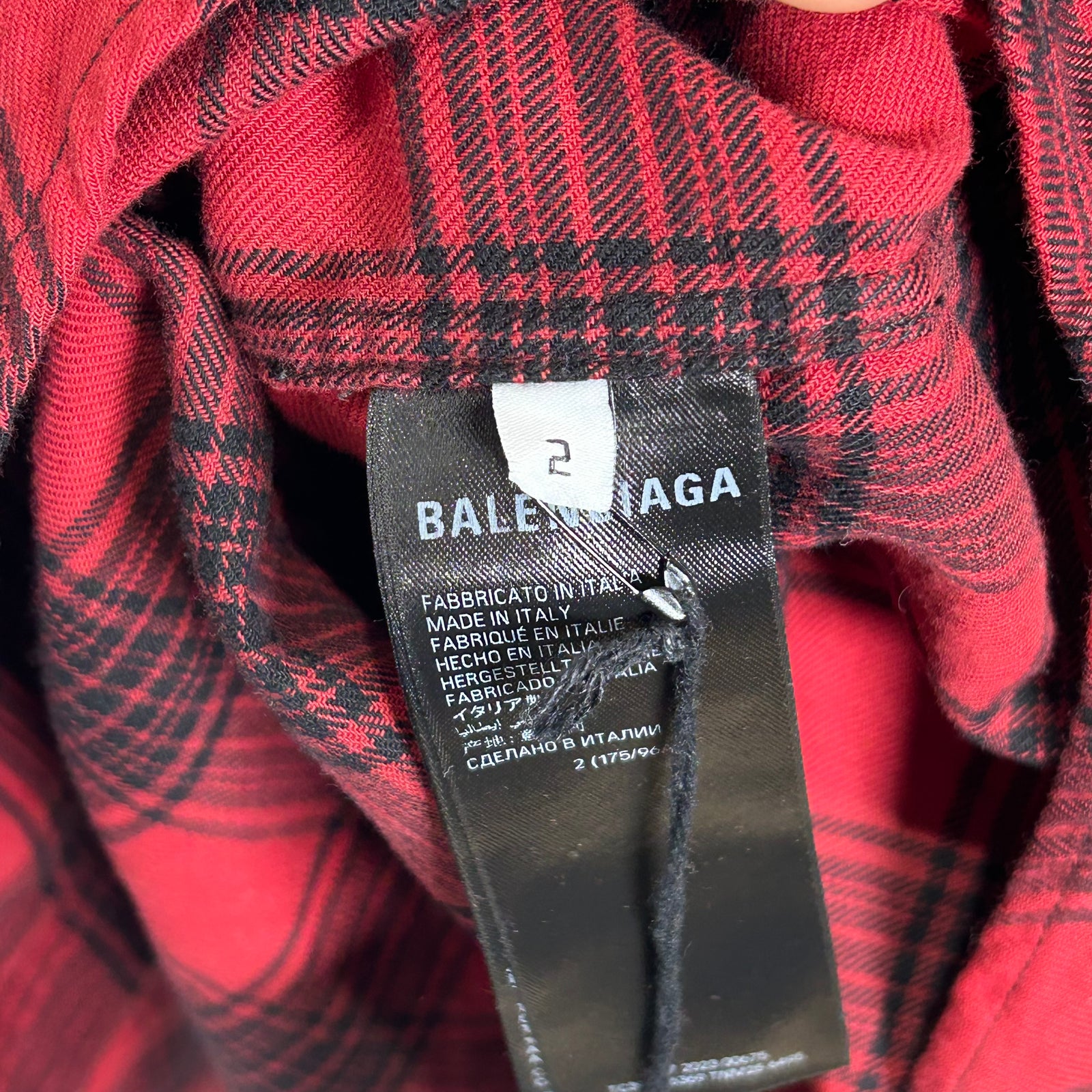 Balenciaga Hooded Distressed Flannel Size 2