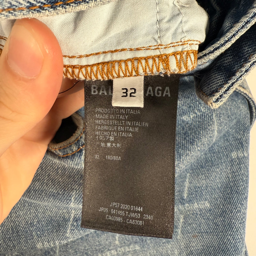 Balenciaga All Over Print Logo Jeans Size 32