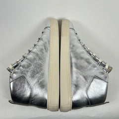 Balenciaga Silver Arena High Top Sneaker Size 44