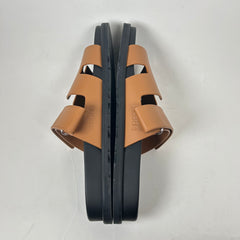 Hermes Brown Naturel Chypre Sandal Size 10
