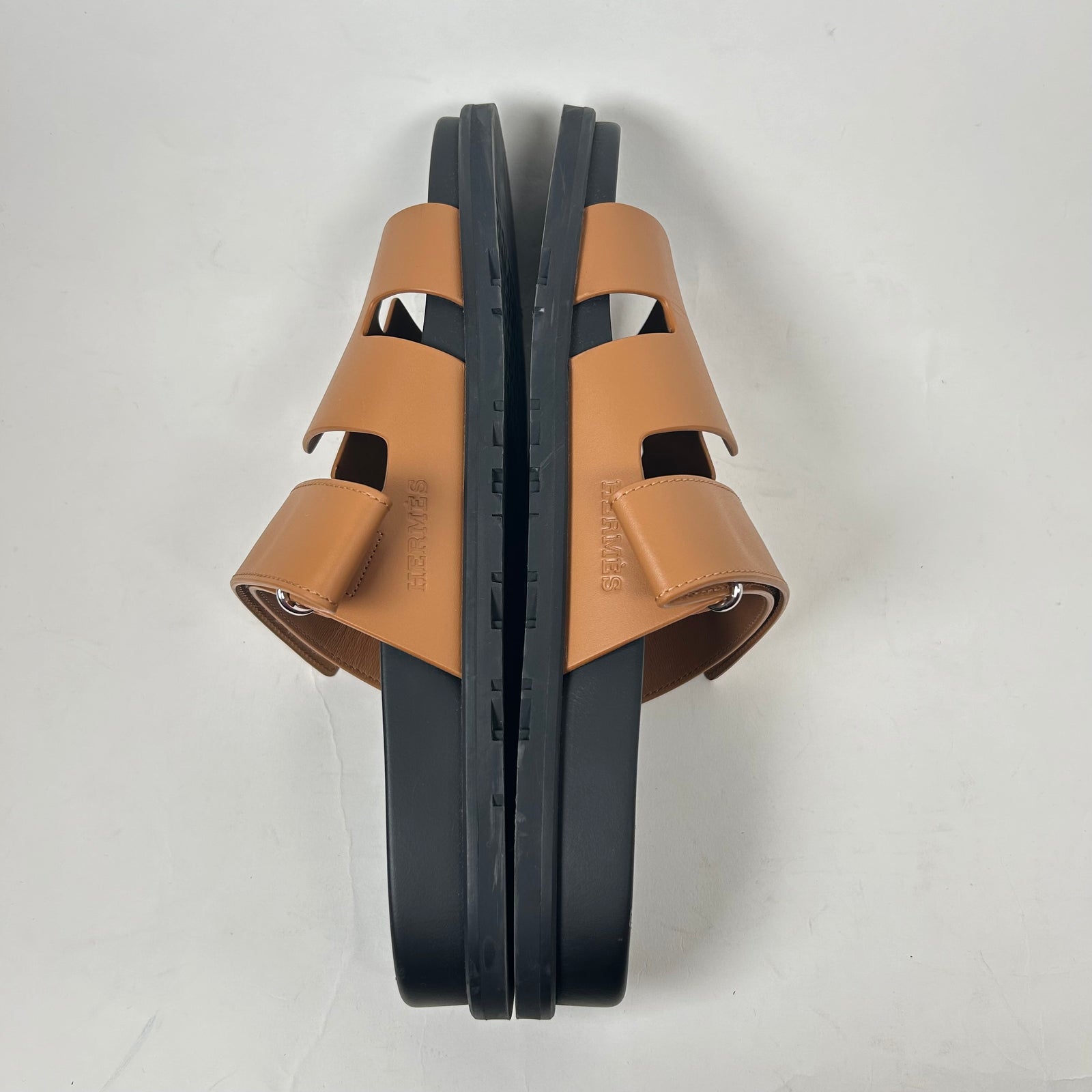 Hermes Brown Naturel Chypre Sandal Size 10