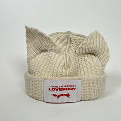 Charles Jeffrey Loverboy Cream Bunny Ear Beanie