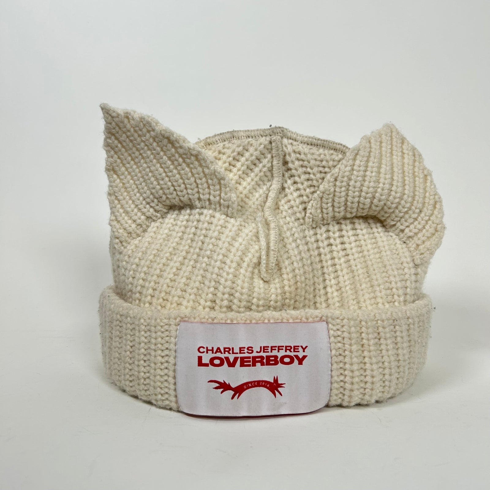 Charles Jeffrey Loverboy Cream Bunny Ear Beanie