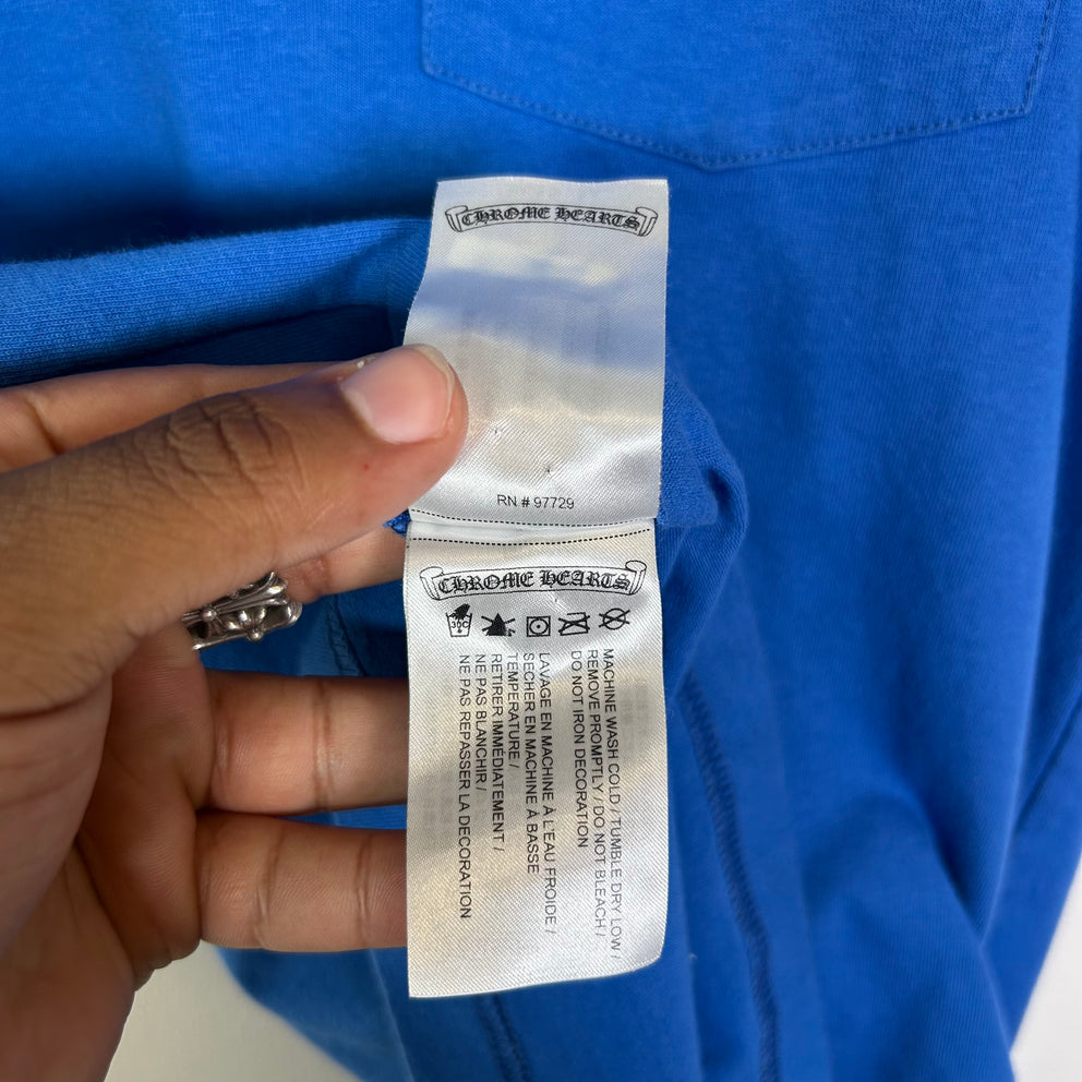 Chrome Hearts Blue Scroll Logo T-Shirt