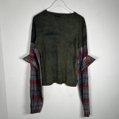 Acne Studios Green Paneled Long-Sleeve T-Shirt Size XL