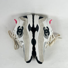 Chanel White/Pink CC Trainers Size 37