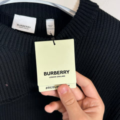 Burberry Black Wool V Cut Sweater Size L