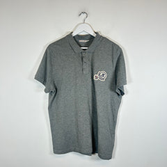 Moncler Grey Double Patch Logo Polo Size XL
