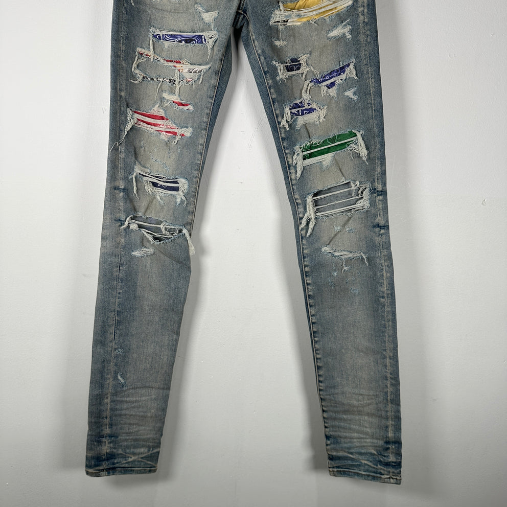 Amiri Thrashed Patch Jeans Size 29