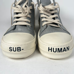 Rick Owens Waxed Silver Sub-Human Low-Top Ramones Size 42