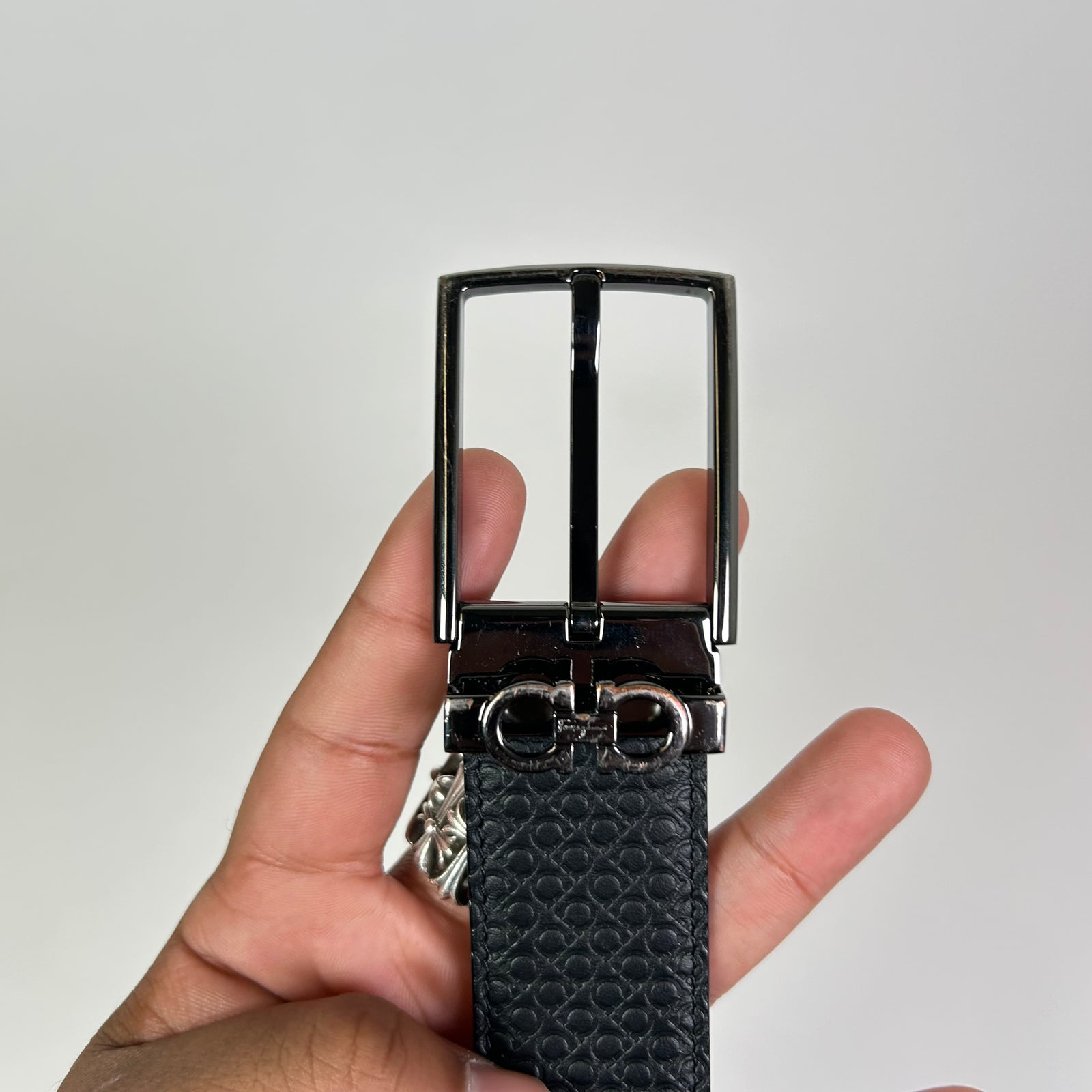 Salvatore Ferragamo Gancini Embossed Reversible Belt