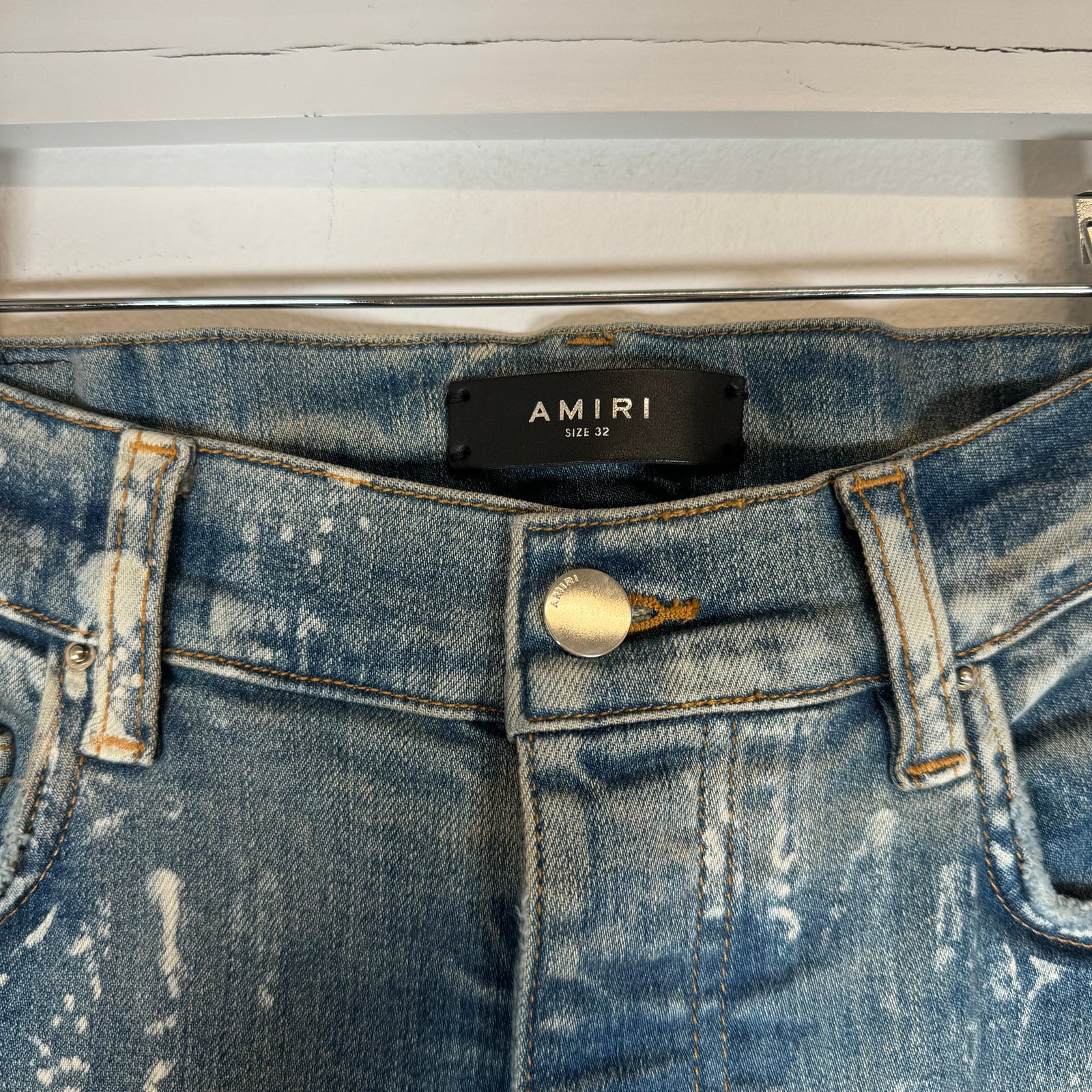 Amiri Lightwash Bleach Bandana Denim Jeans Size 32