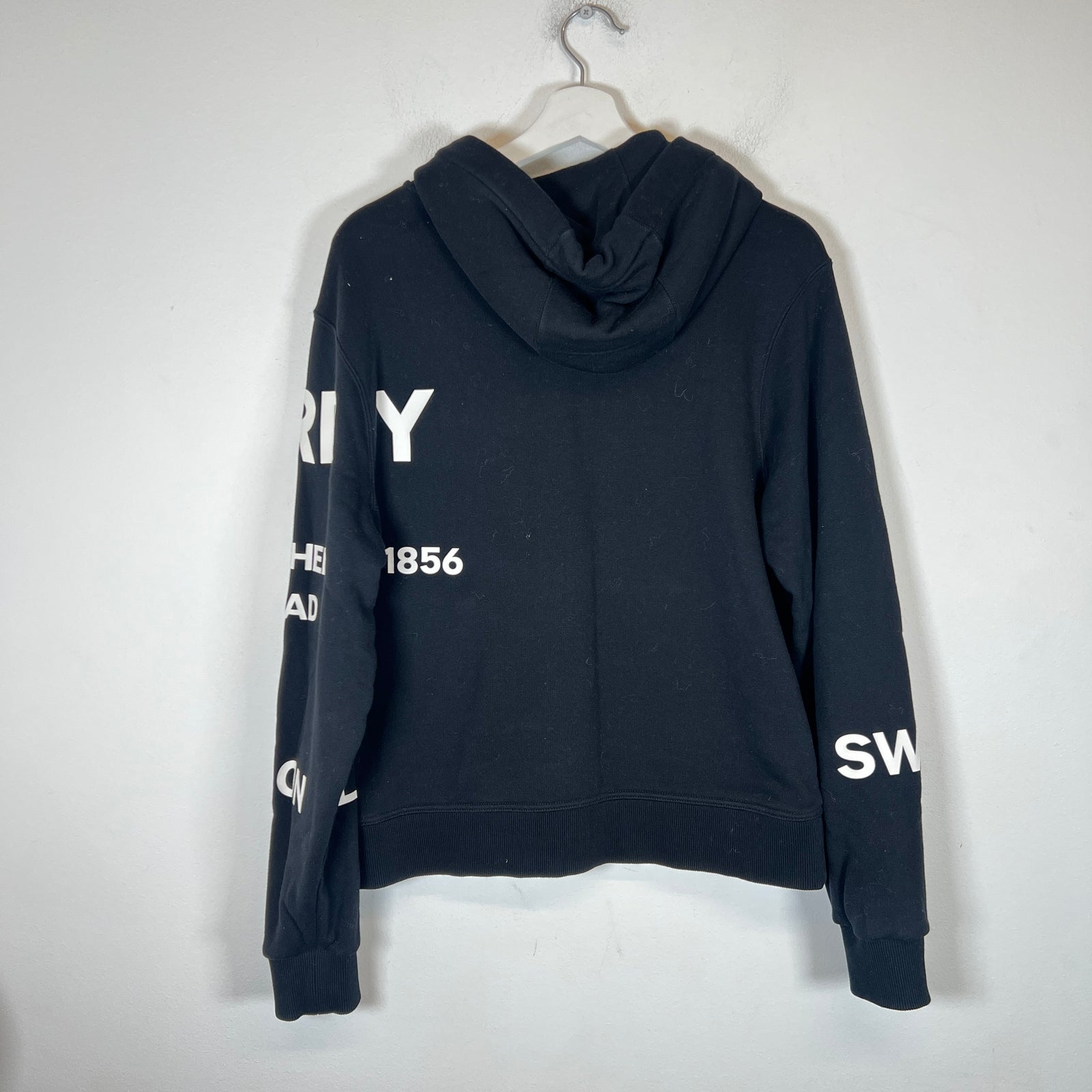 Burberry Black Horseferry Logo Hoodie Size S