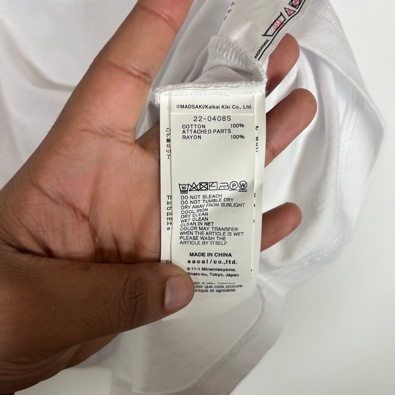Sacai White Madsaki Tee Size S