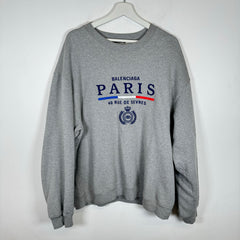 Balenciaga Paris Grey Logo Sweater Size XXL