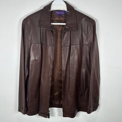 Ralph Lauren Purple Label Brown Leather Jacket Size M