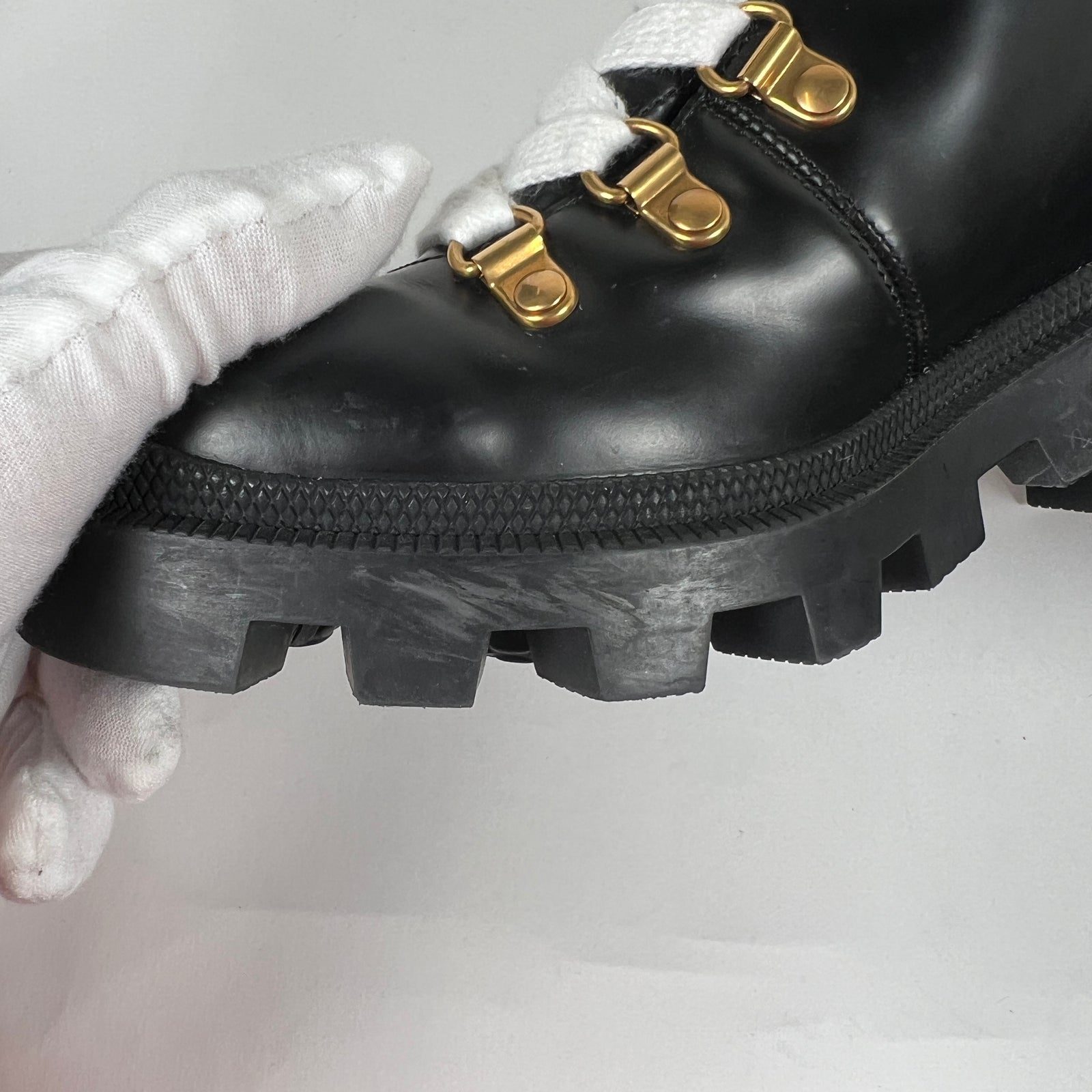 Gucci Slyvie Ankle Combat Boot Size 39