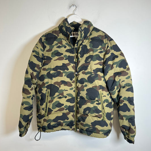 Bape 1st Camo Down Puffer Jacket Size L
