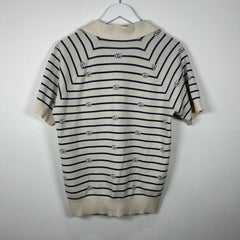 Gucci Striped Knit Button-Up Shirt Size M