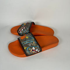 Gucci x Disney Orange GG Donald Duck Slides Size 10