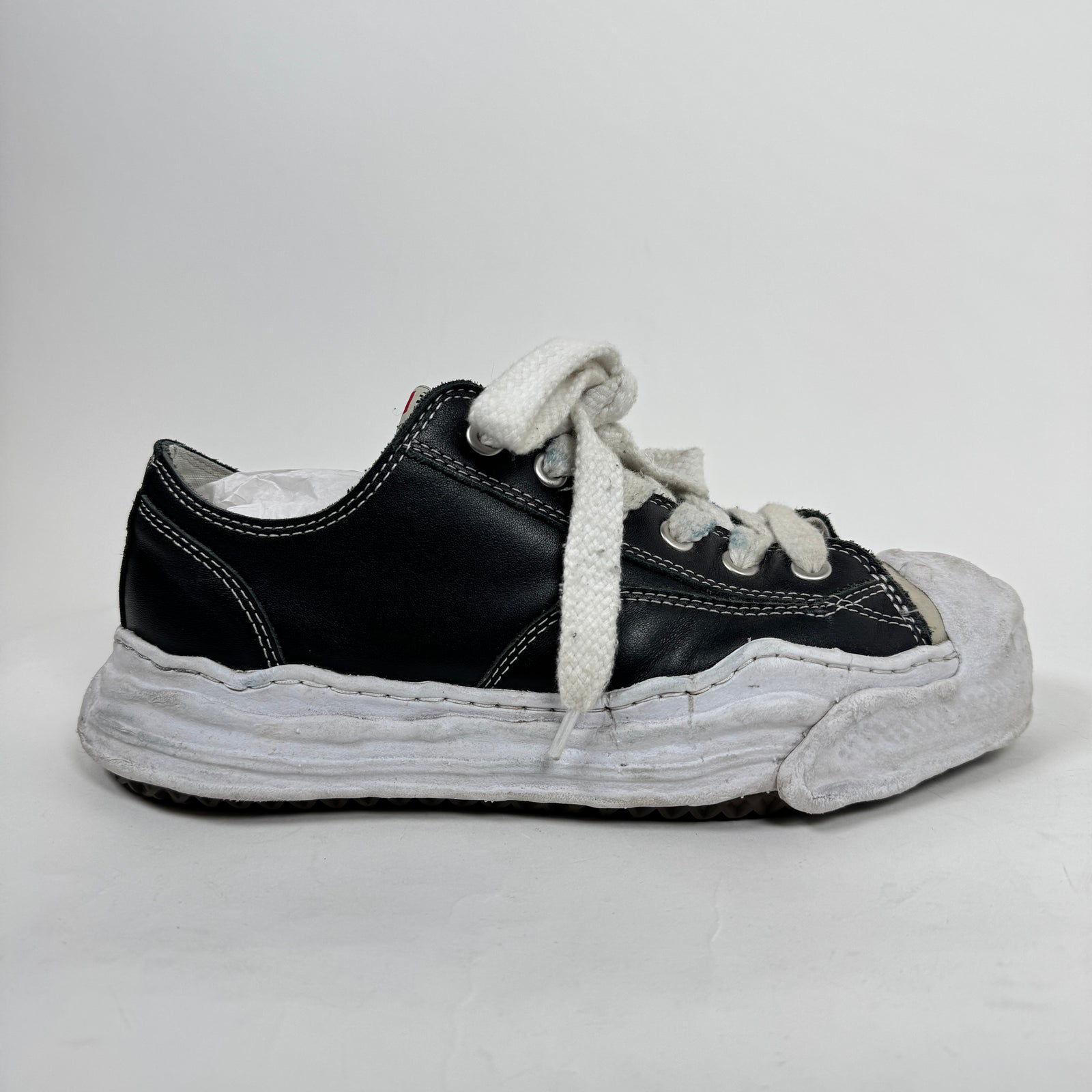 MMY Black Leather Peterson Sneaker Size 43