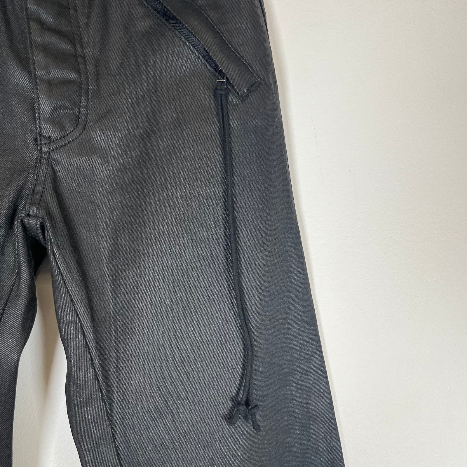 Somar Black Waxed Peril Tassel Trousers Size 28