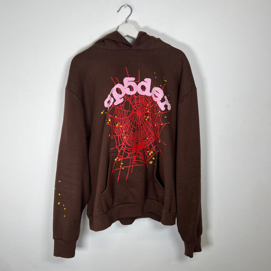 Sp5der Classic Brown Hoodie Size XL