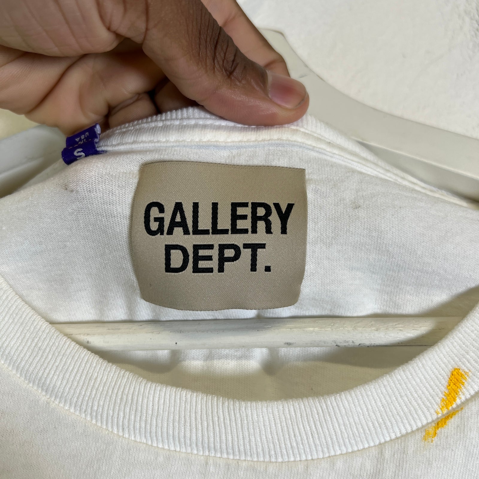Gallery Dept White Paint Splatter Art Logo T-Shirt Size S