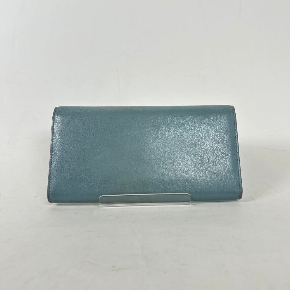 Balenciaga Blue Papier Leather Wallet