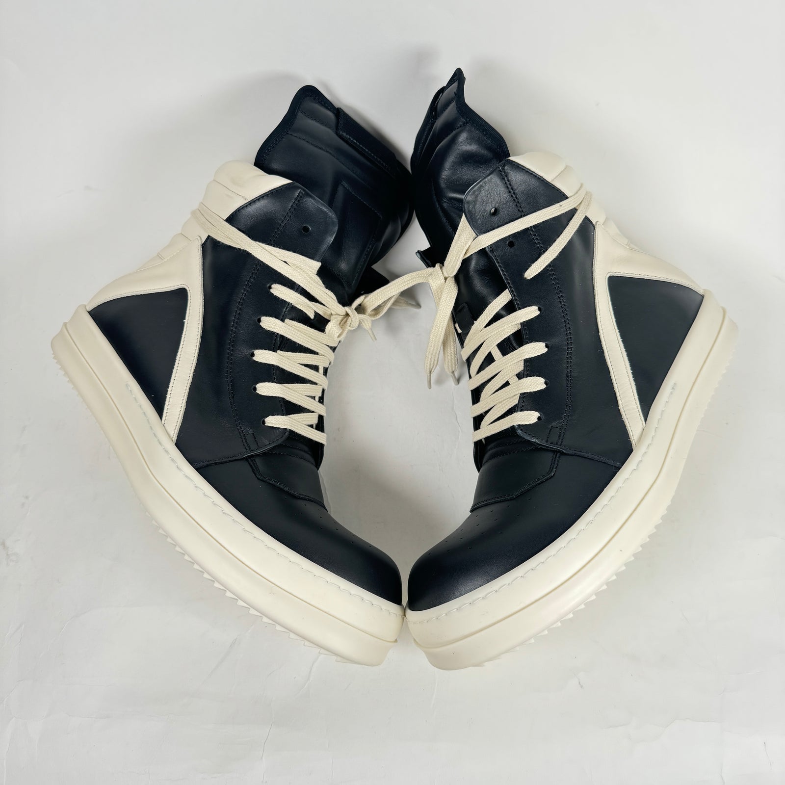 Rick Owens Black/Milk Geobasket Size 42