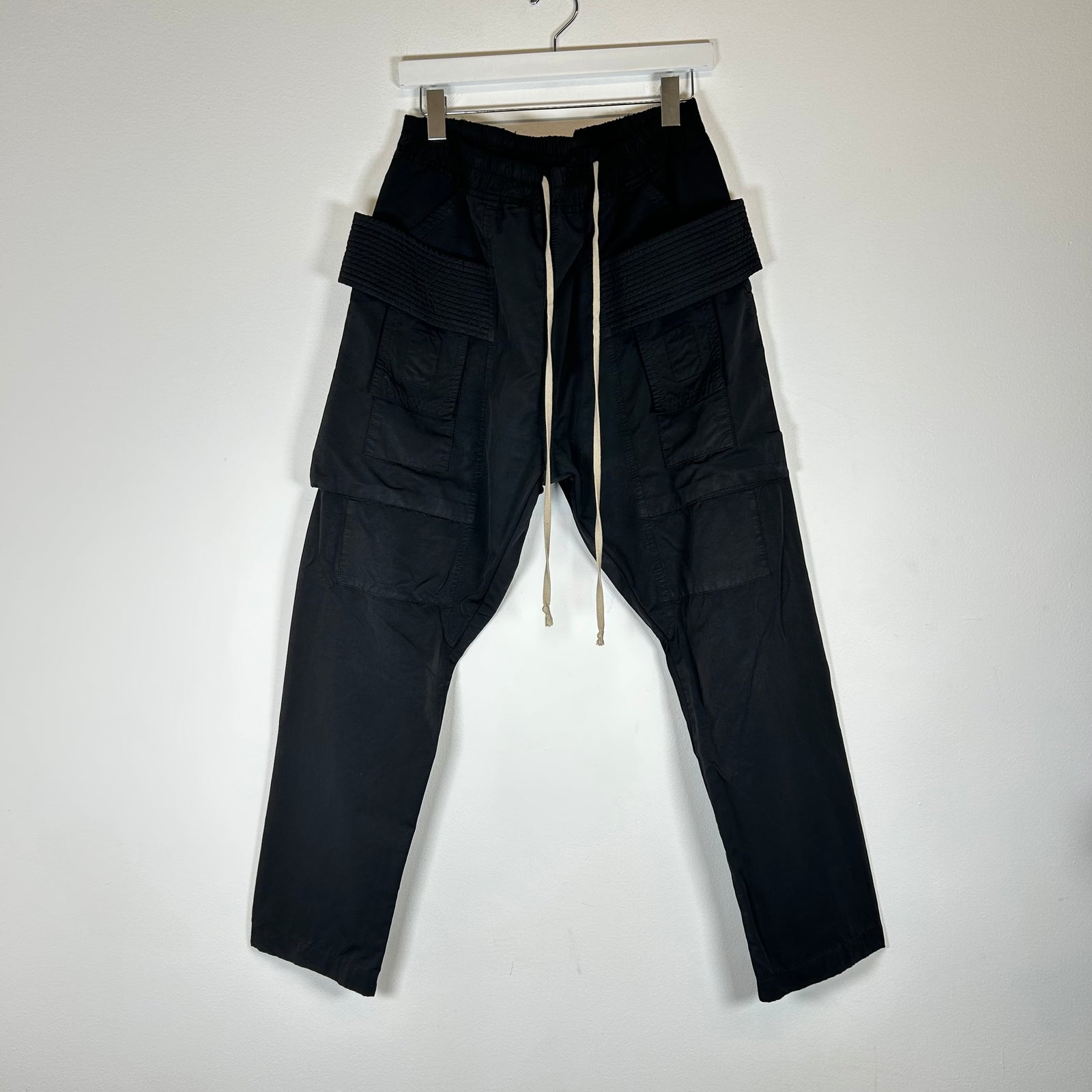 Rick Owens Black Nylon Creatch Cargos Size M