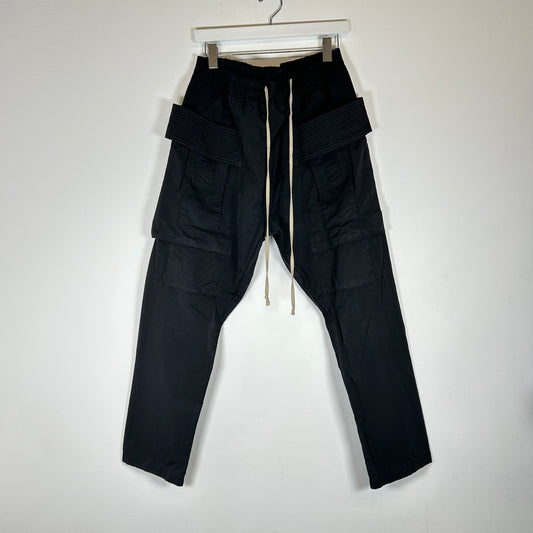 Rick Owens Black Nylon Creatch Cargos Size M