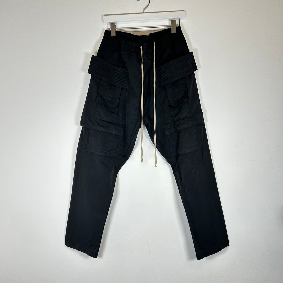 Rick Owens Black Nylon Creatch Cargos Size M