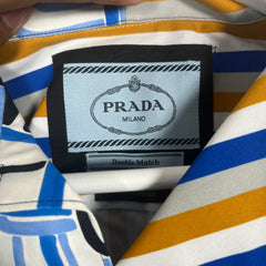 Prada AW18 Double Match Flame Camp Collar Shirt Size XXL