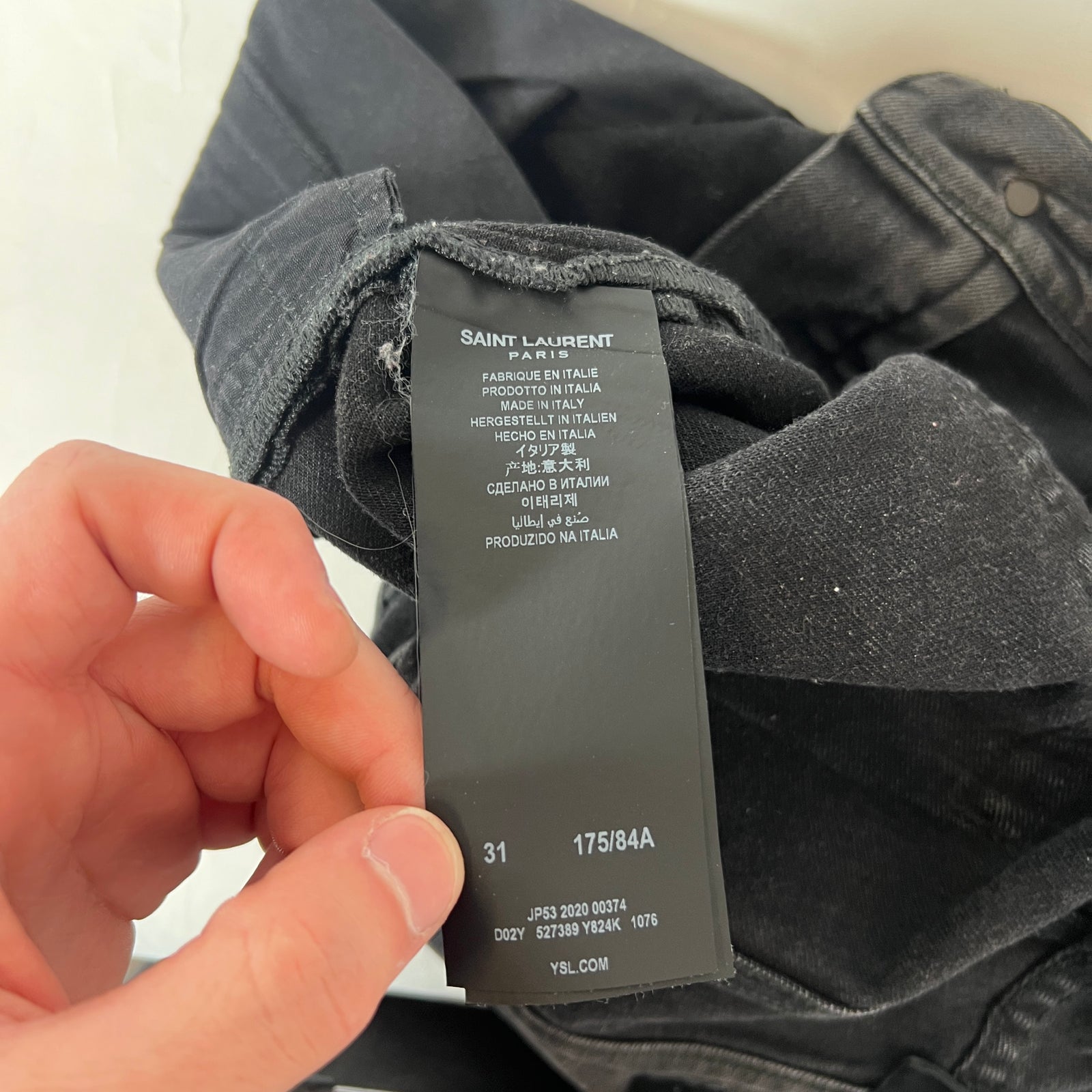 Saint Laurent Black D02 Jeans Size 31