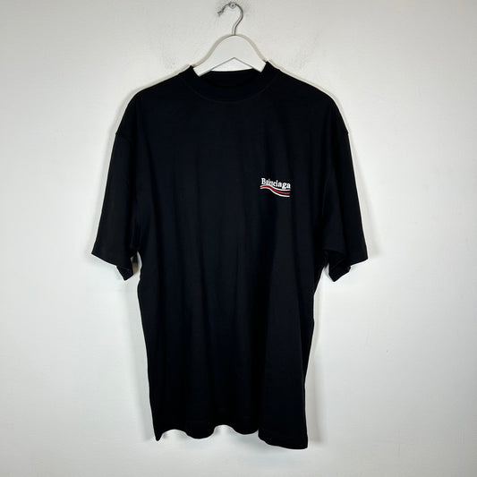 Balenciaga Black Campaign Logo T-Shirt Size M
