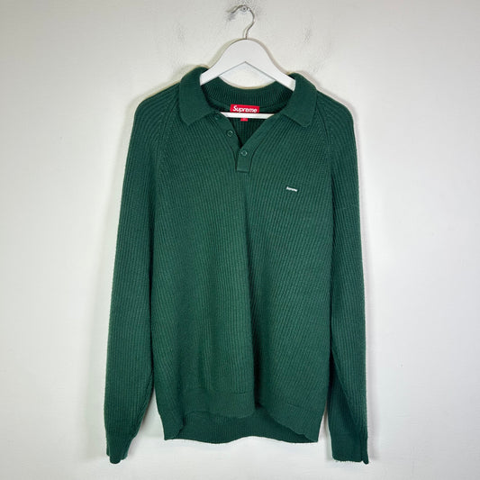 Supreme Green Small Box Logo Polo Sweater Size L
